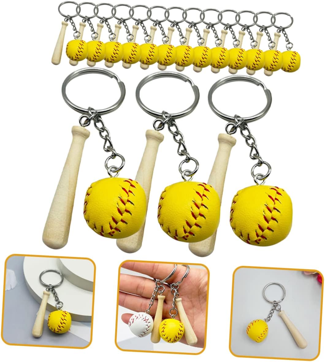 POPETPOP 16pcs Baseball Keychain Set for Boys Girls and Players