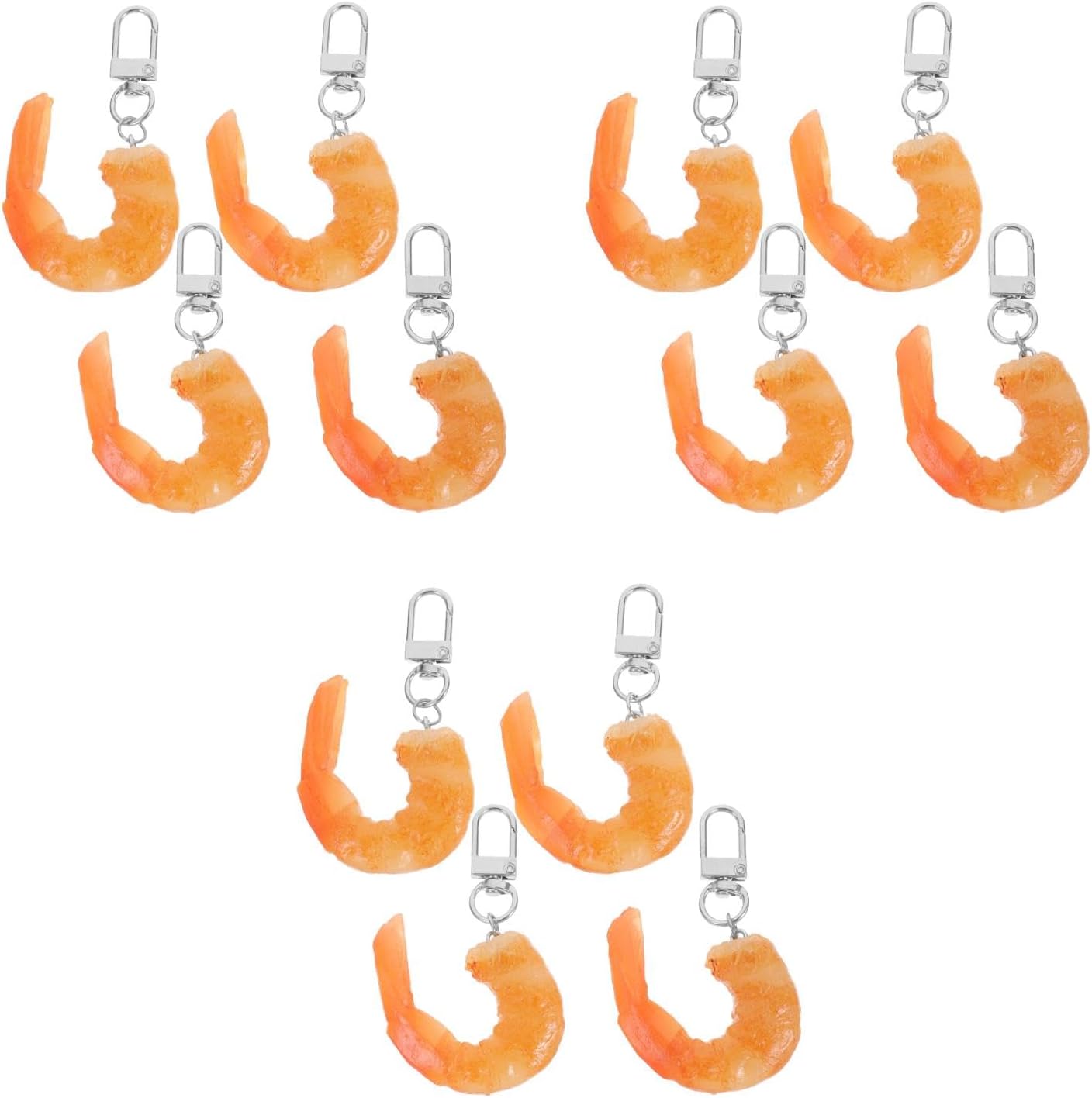 LUOZZY 12 Pcs Realistic Shrimp Keychain Pack