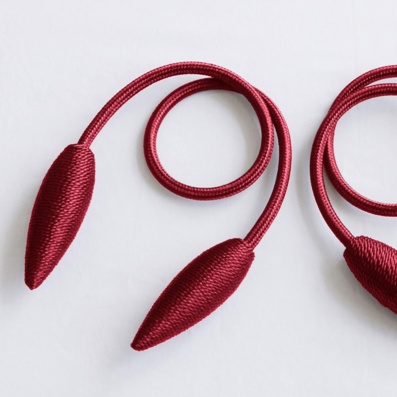 Valea Home 2 Piece Christmas Curtain Tiebacks Clips Burgundy