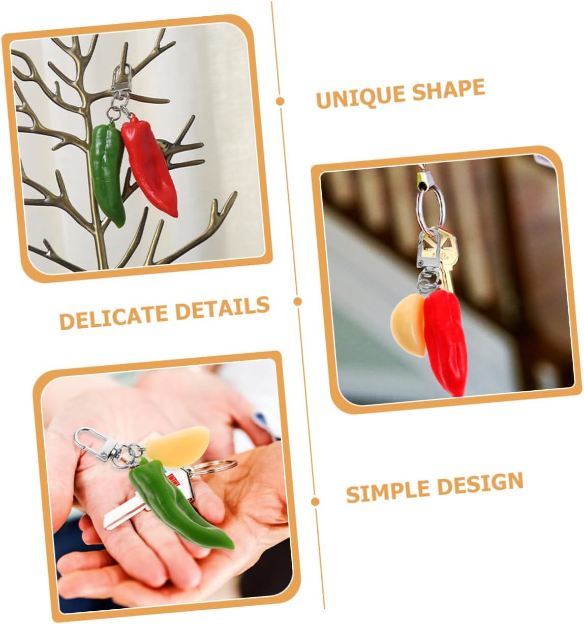 GALPADA Chili Keychain Key Ring for Car Keys