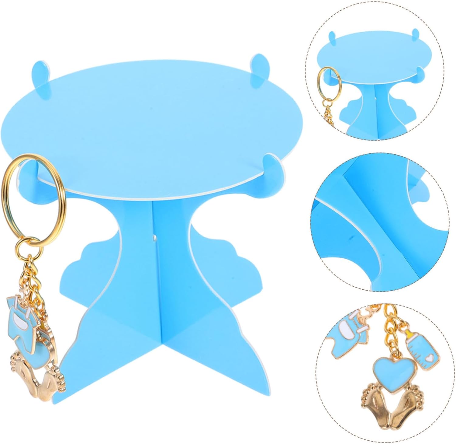 1 Set Shower Gender Reveal Cupcake Rack Keychain Favors