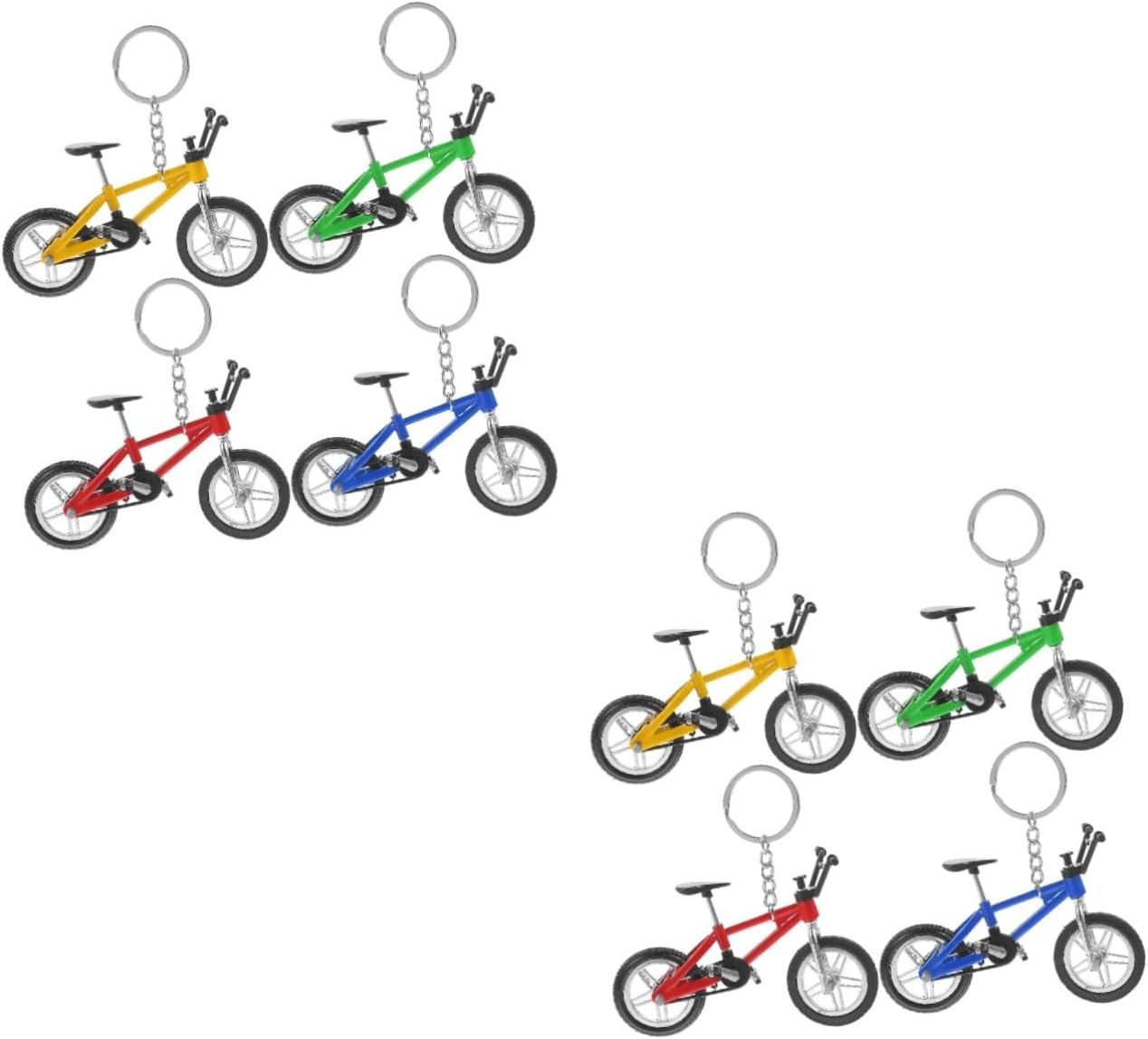 Homoyoyo 4pcs Mini Bicycle Keychains - Alloy Racing Bike Key Rings