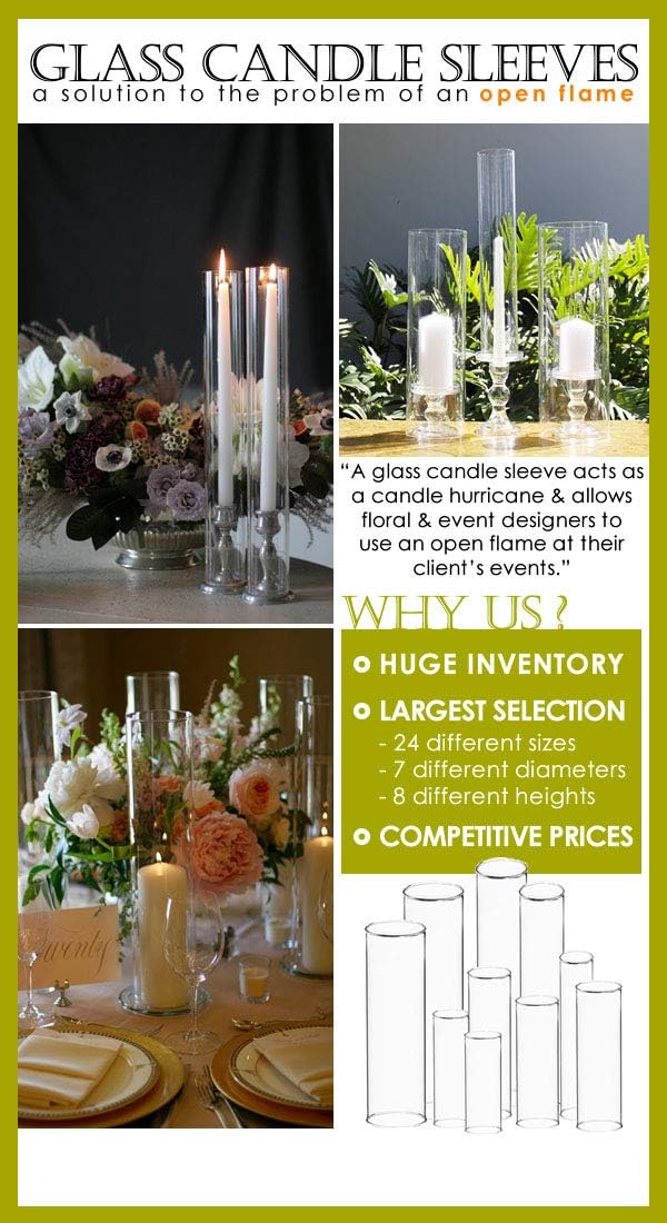 CYS EXCEL 3 6 Clear Hurricane Candle Holder