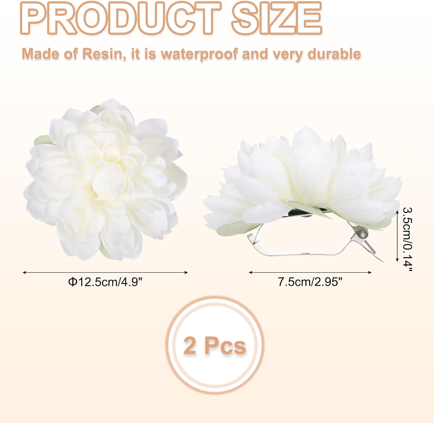 PATIKIL Lotus Flower Curtain Tiebacks 2 Pcs White Artificial Floral Clips