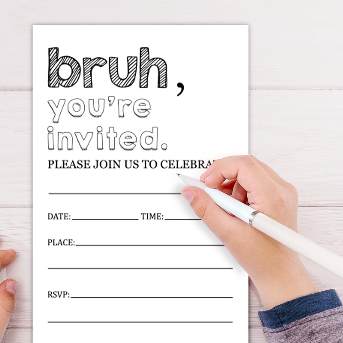 Simple Black Birthday Party Invitations 30 Cards Envelopes