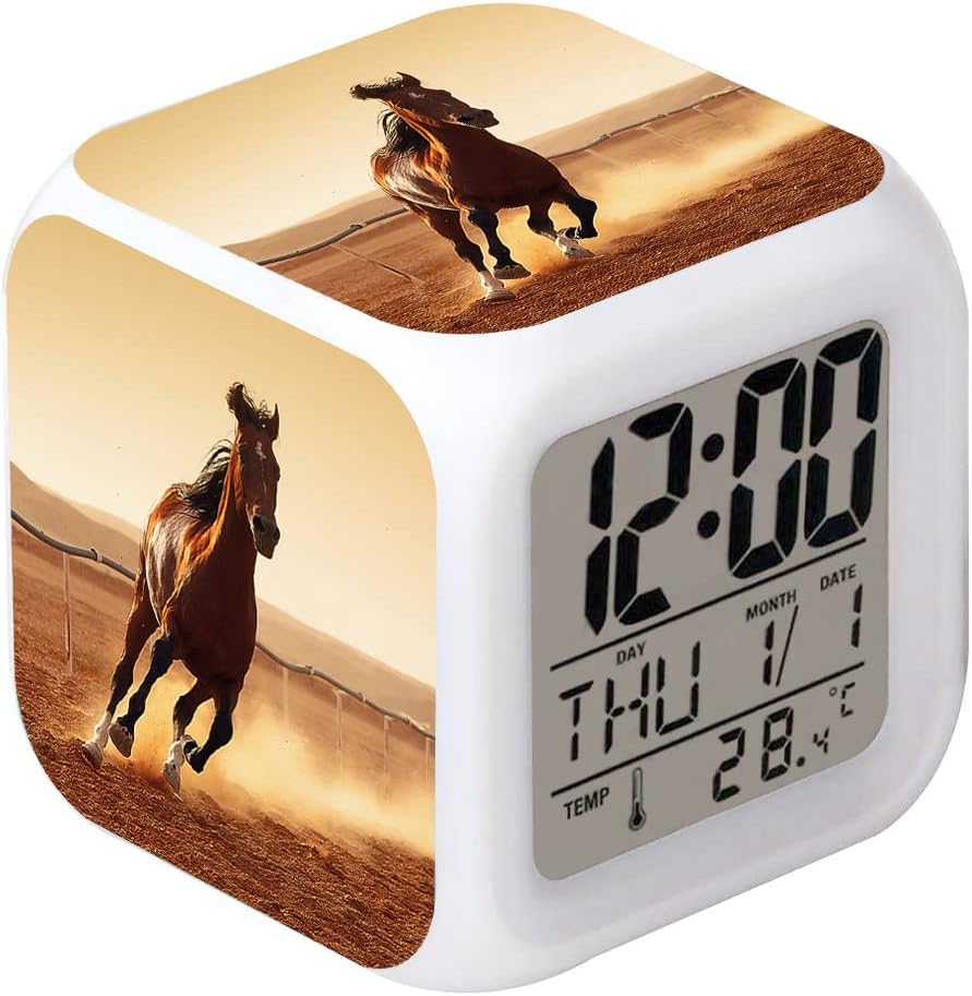 Cointone LED Alarm Clock Horse Design Clock for Kids