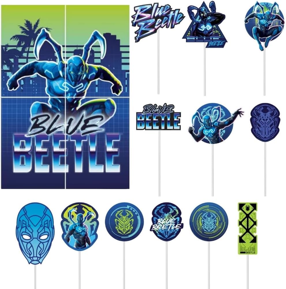 Blue Beetle Scene Setter with Props Pack of 16