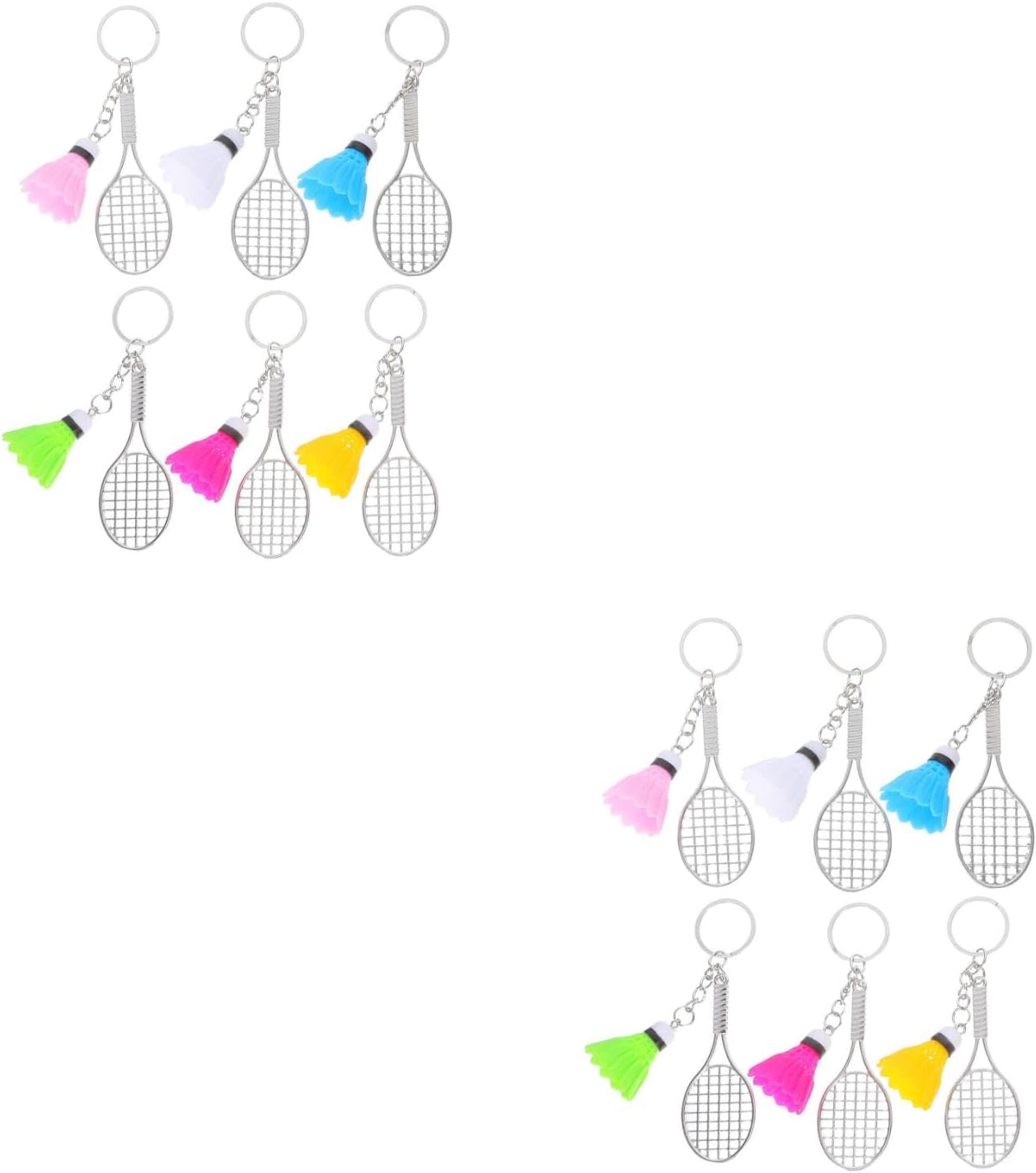 LUOZZY 24pcs Mini Alloy Badminton Keychain Charms