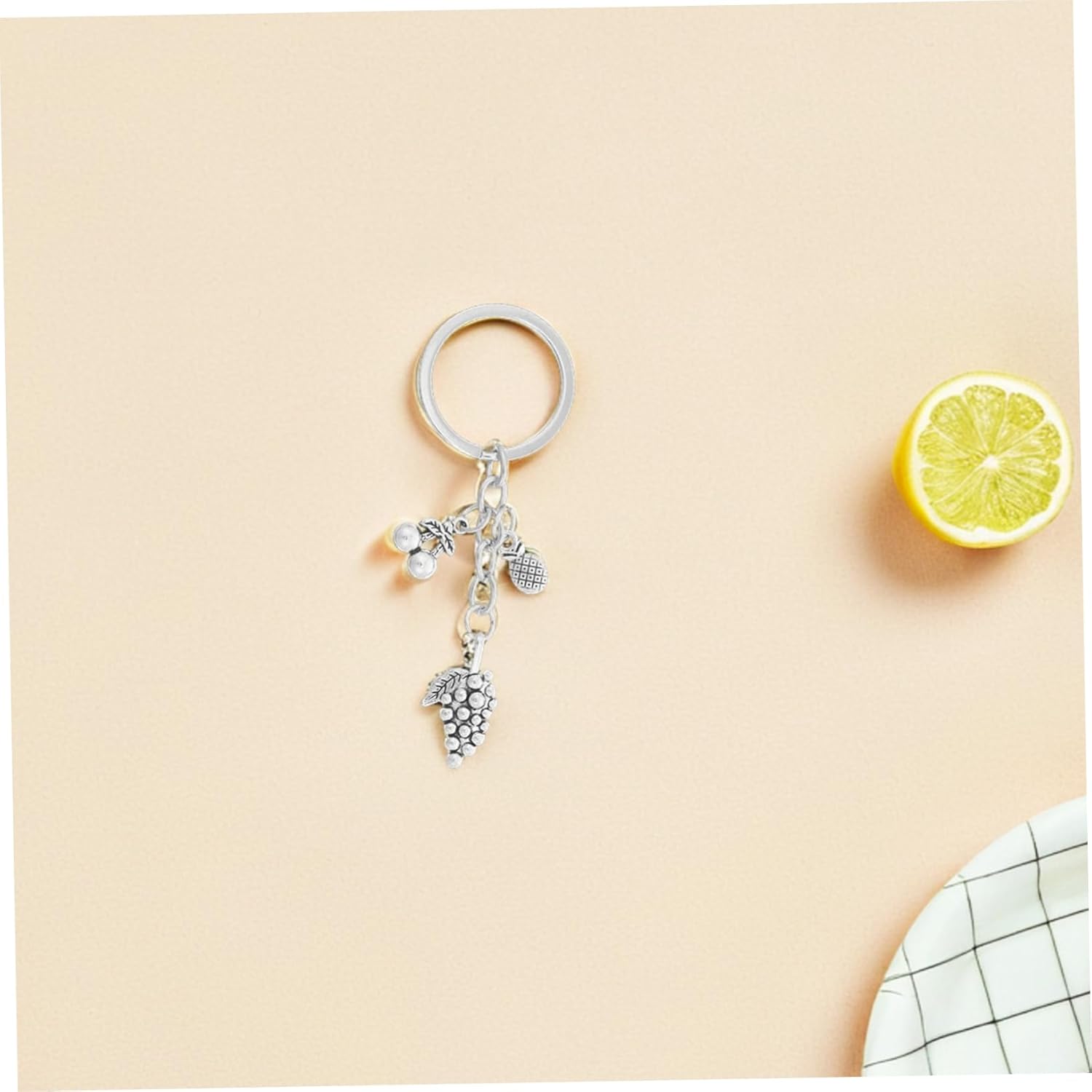 5Pcs Tropical Fruit Keychains Key Rings for Summer Luau Party Favors