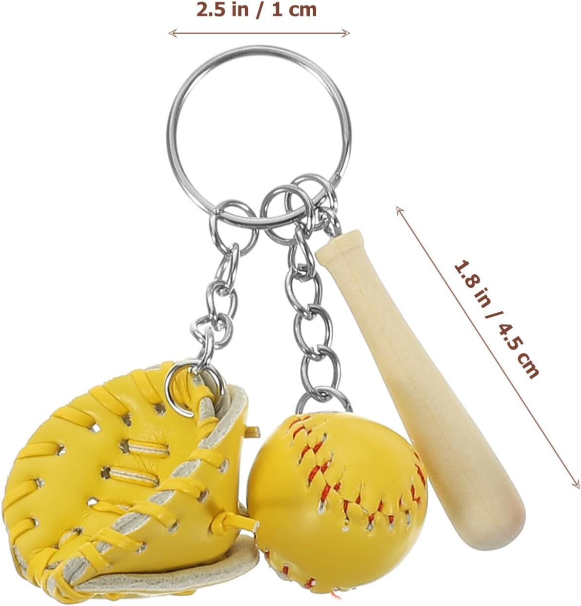 6pcs Softball Keychains for Sports Fans