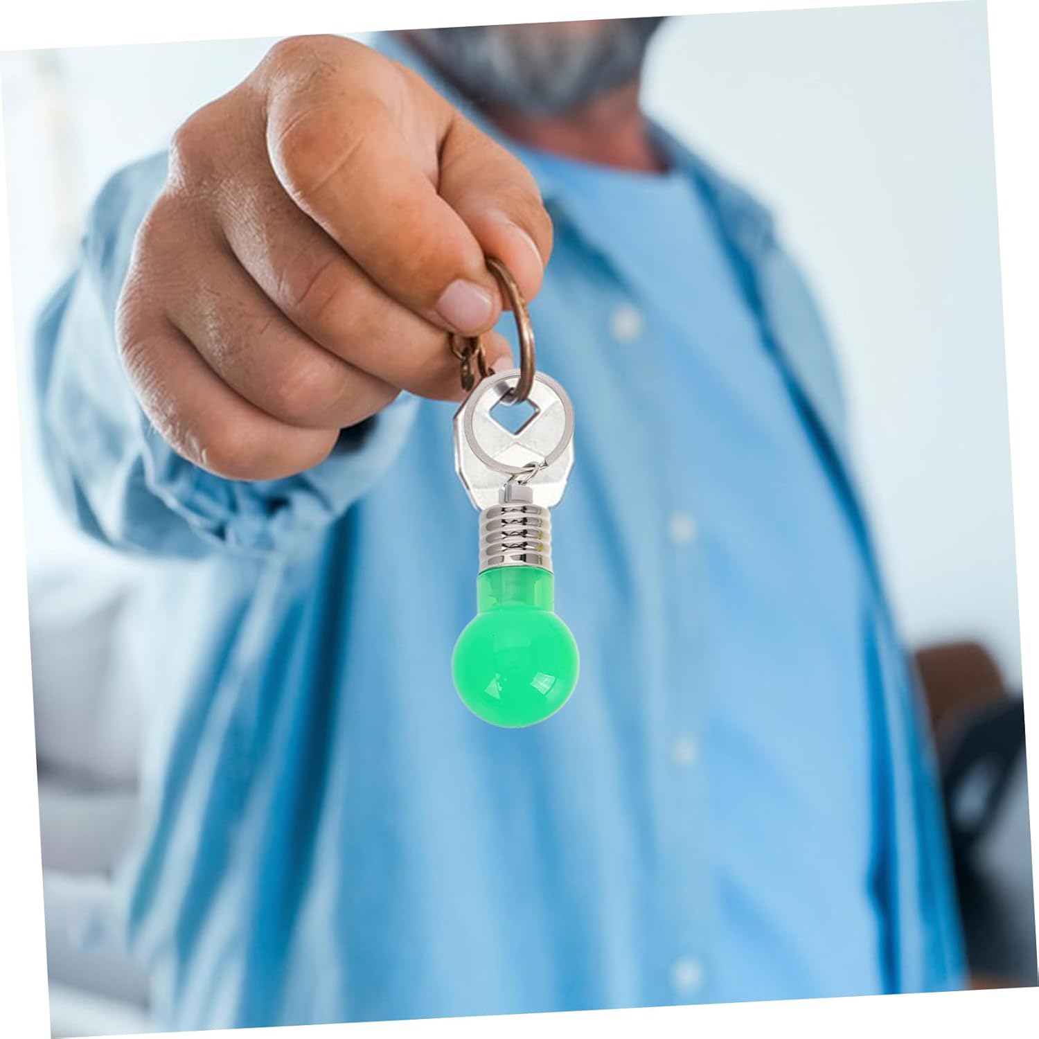 LED Bulb Key Chain with Light and Sound for Bags and Backpacks