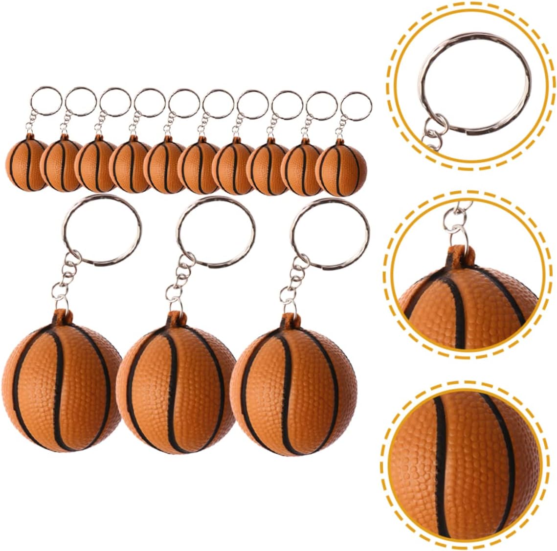 24Pcs Basketball Keychains Durable Key Holders with Cute Designs for Adults