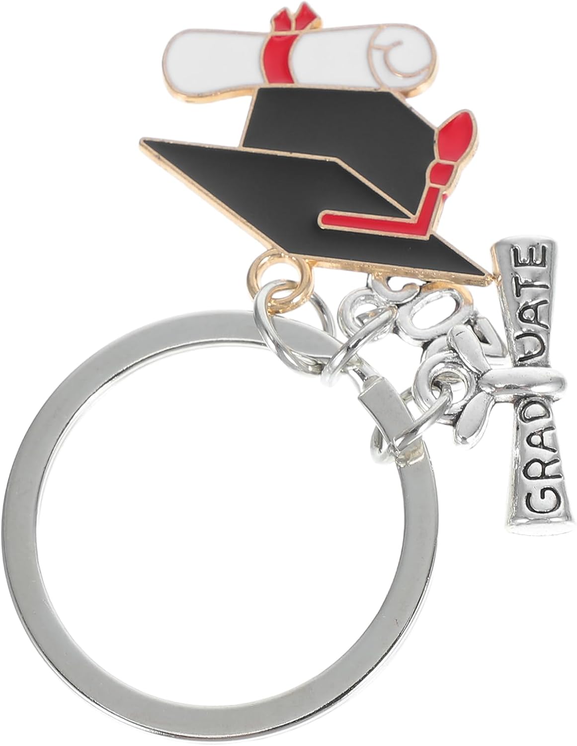 LUOZZY 10 Pcs Graduation Keychain Caps Keyring Pack