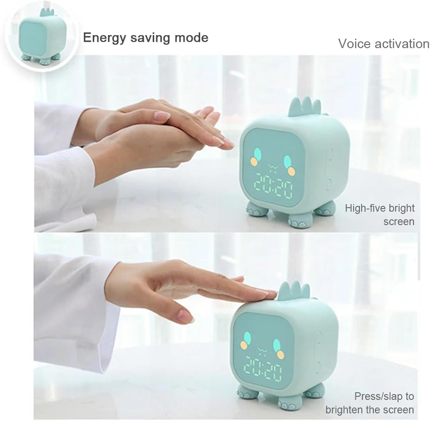 Cute Dinosaur LED Alarm Clock with Night Light