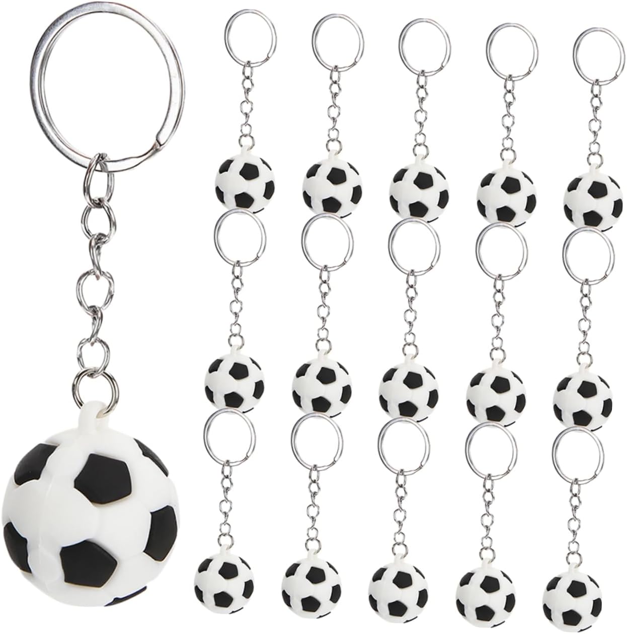16pcs Soccer Keychain Set with Ball Design