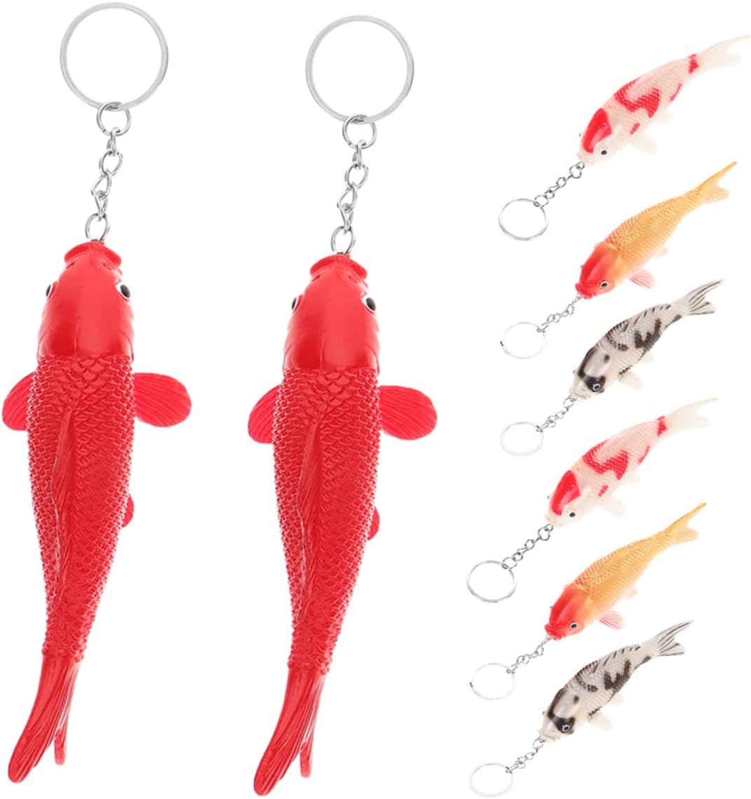 Zerodeko 8pcs Cute Fish Keychain Set
