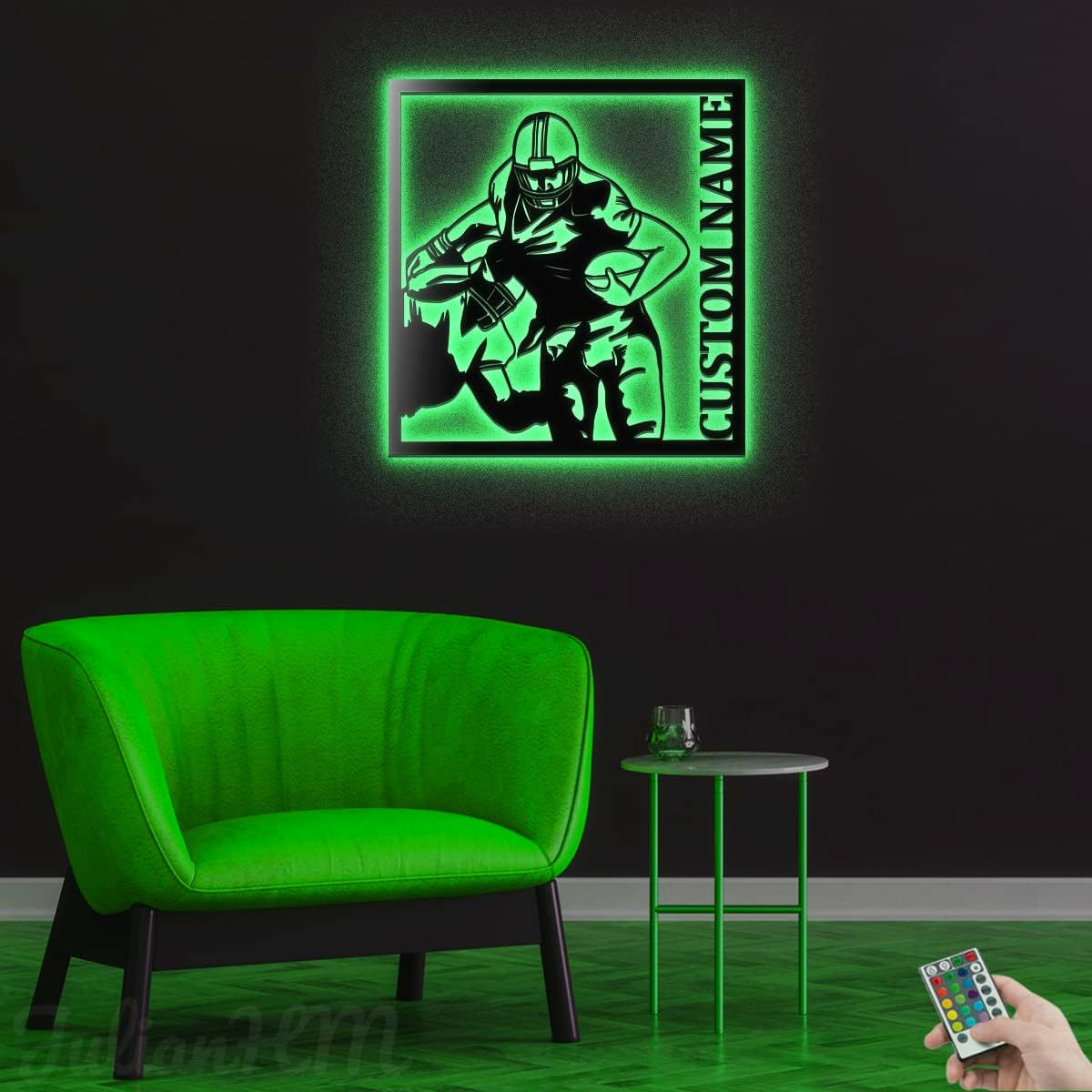 Custom American Football Metal Wall Art with LED Lights