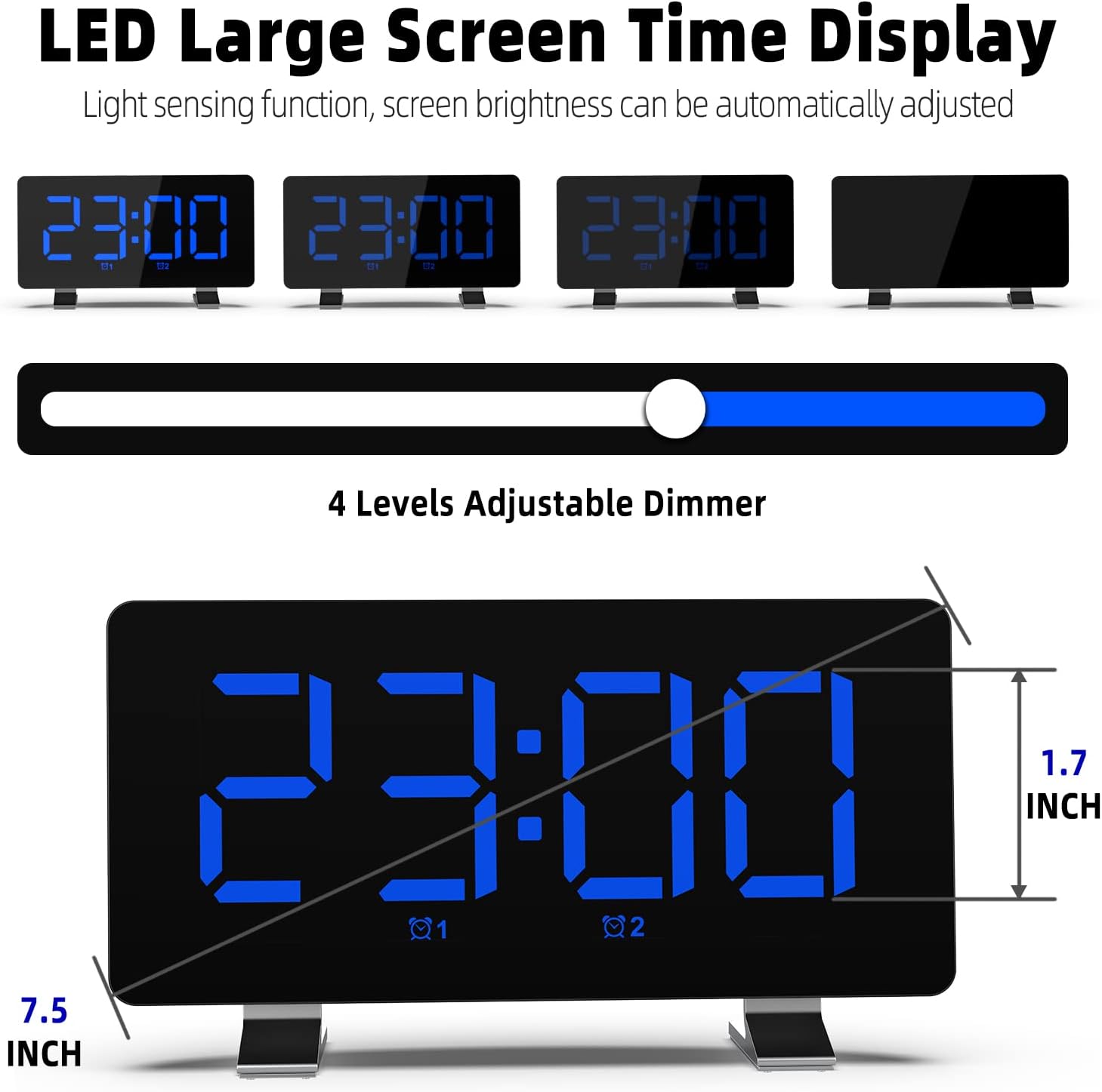 Extra Loud Vibrating Alarm Clock with Bed Shaker