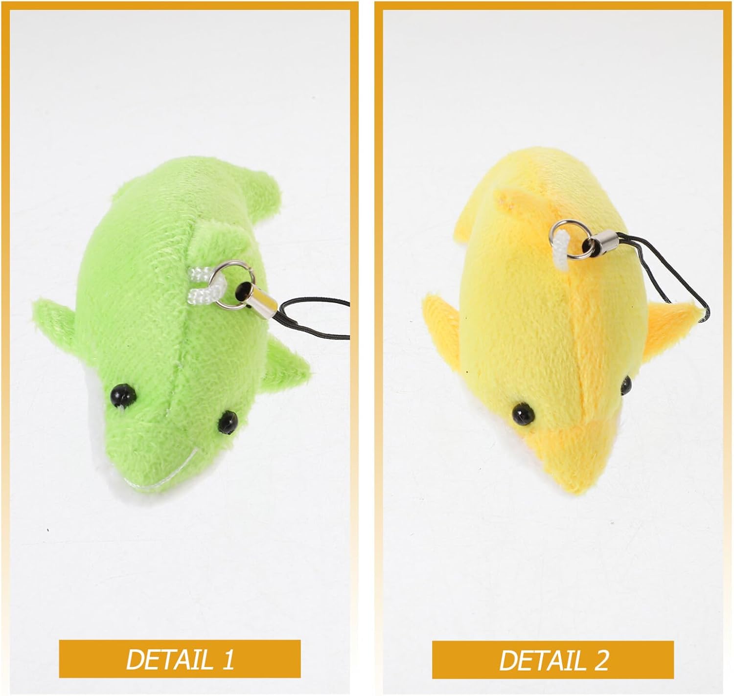 SAFIGLE 25pcs Plush Dolphin Keychains for Bags and Keys