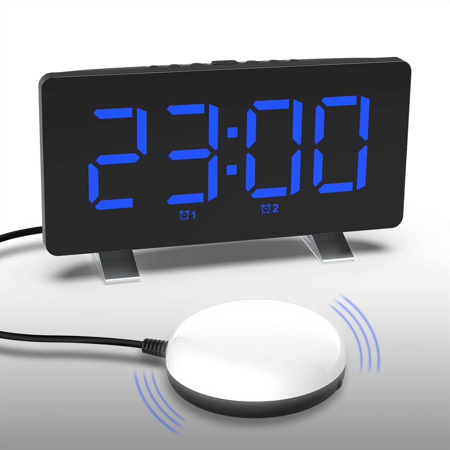 Extra Loud Vibrating Alarm Clock with Bed Shaker