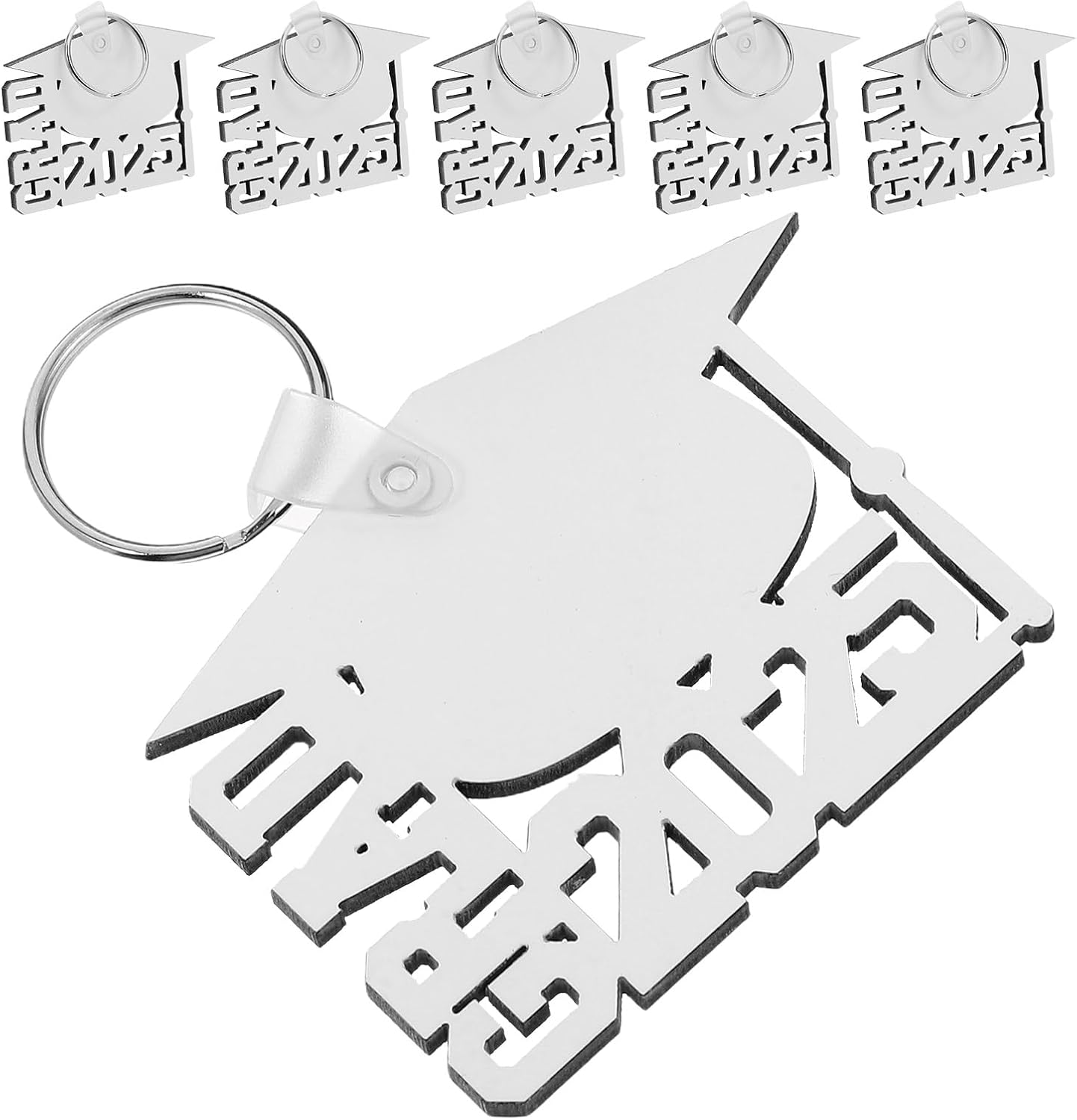 LOGOFUN 6PCS 2025 Graduation Keychains