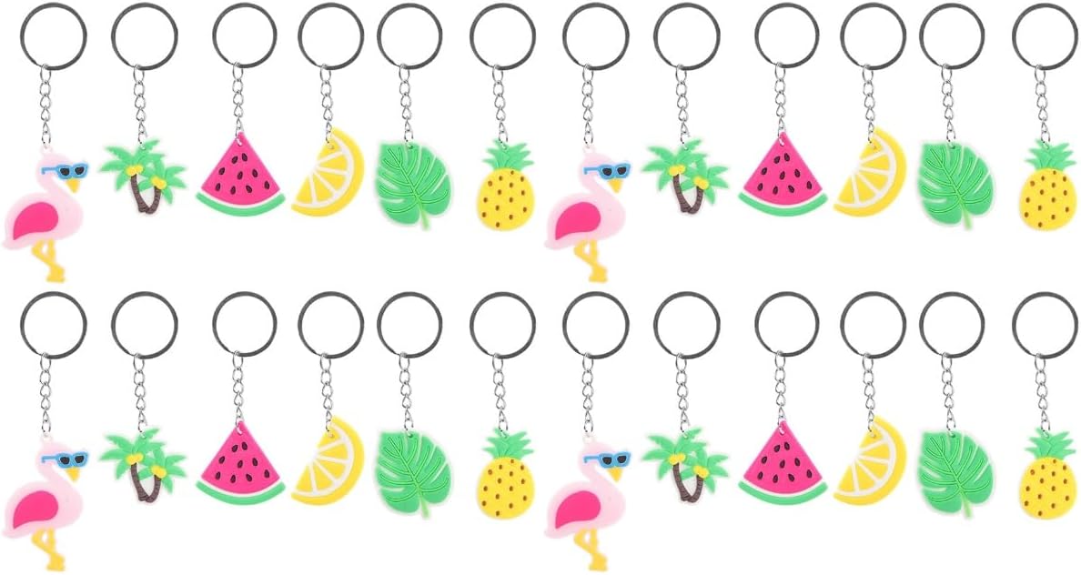 LOGOFUN 24 Pc Hawaiian Keychain Set