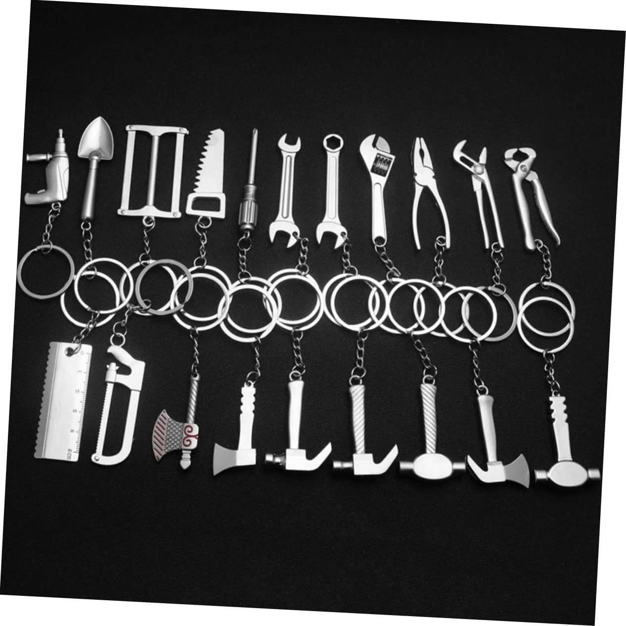 20pcs Creative Tool Keychain Pendants for Bags and Cars
