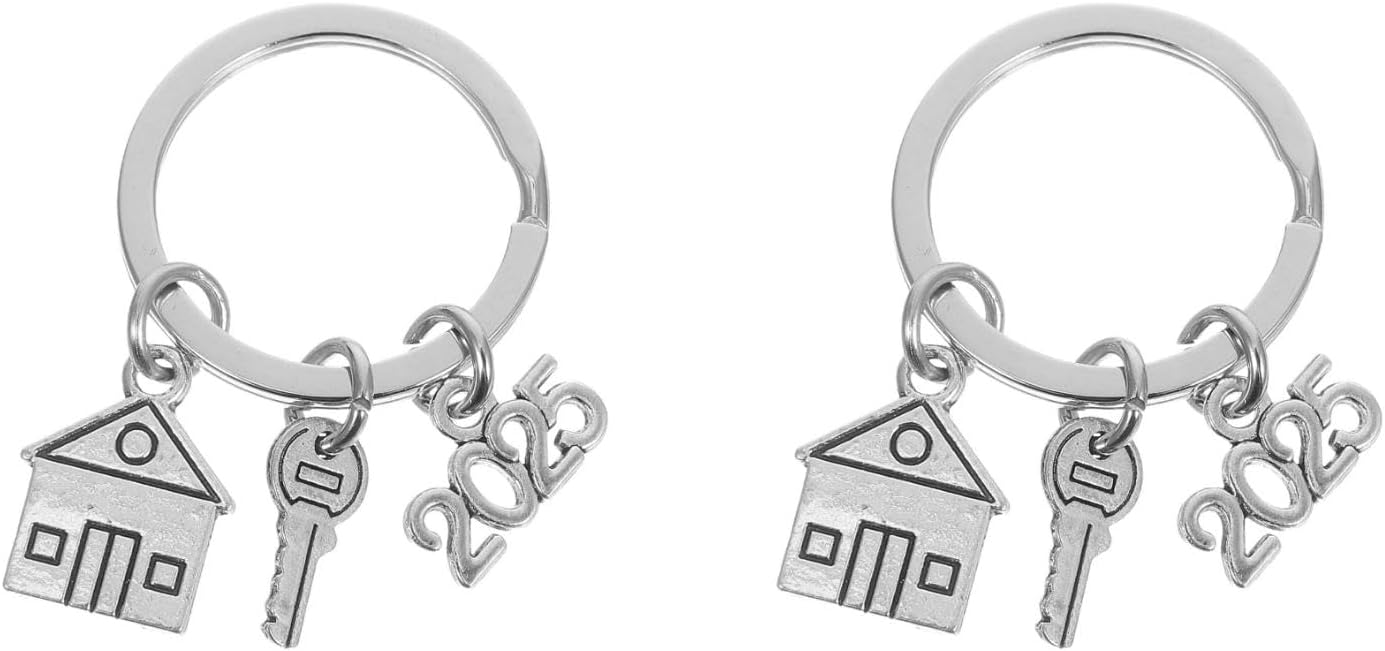 LOGOFUN 2PCS Zinc Alloy Keychain New Home Gift
