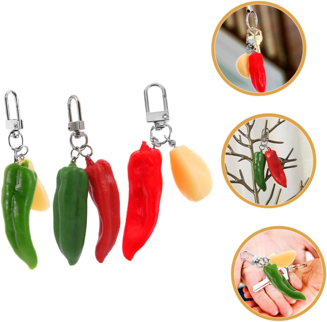 Chili Keychain Key Ring for Car Keys Fashion Decor