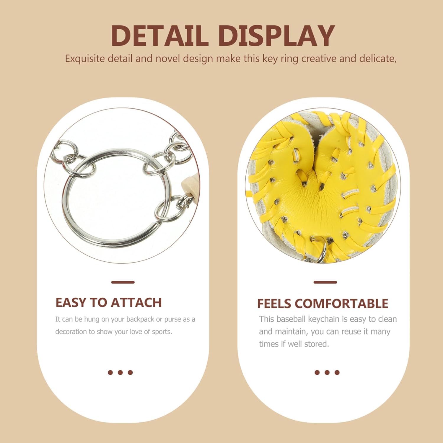 6pcs Softball Keychains for Sports Fans