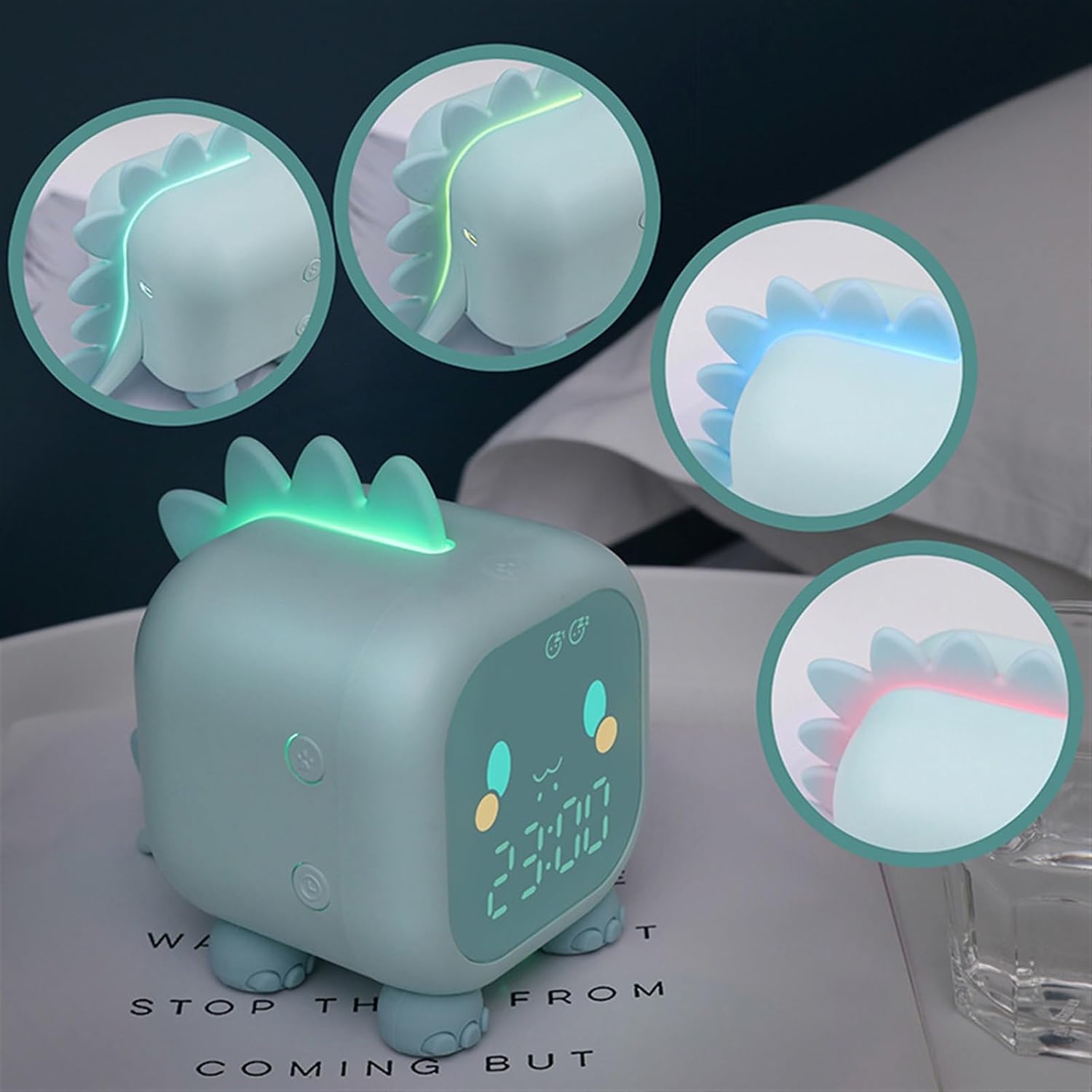 Cute Dinosaur LED Alarm Clock with Night Light