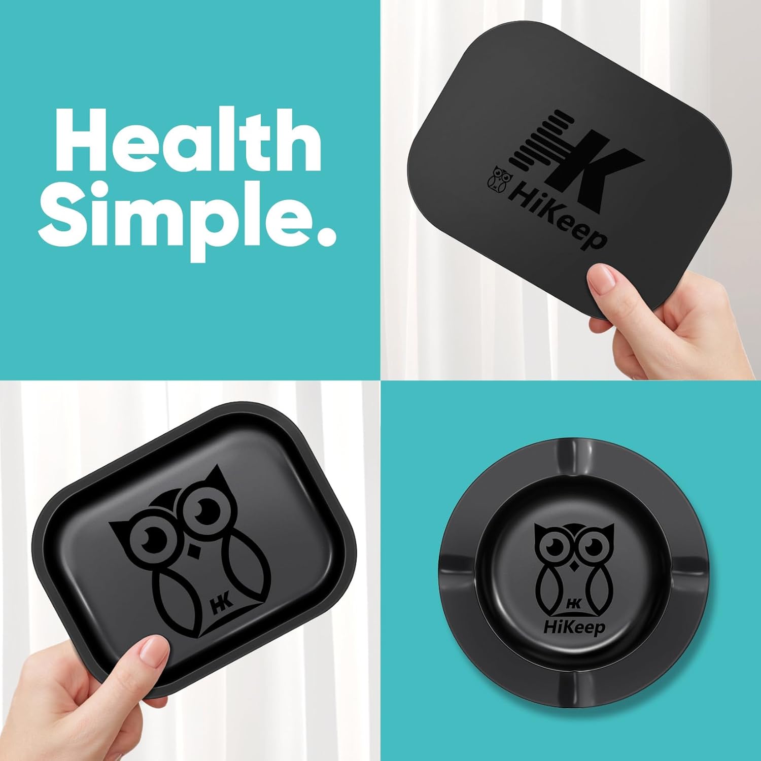 HiKeep Rolling Tray with Magnetic Lid Set of 3