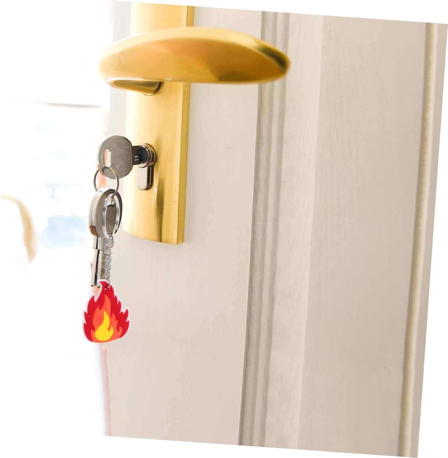 Wakauto 10Pcs Firefighter Keychain Flame Design