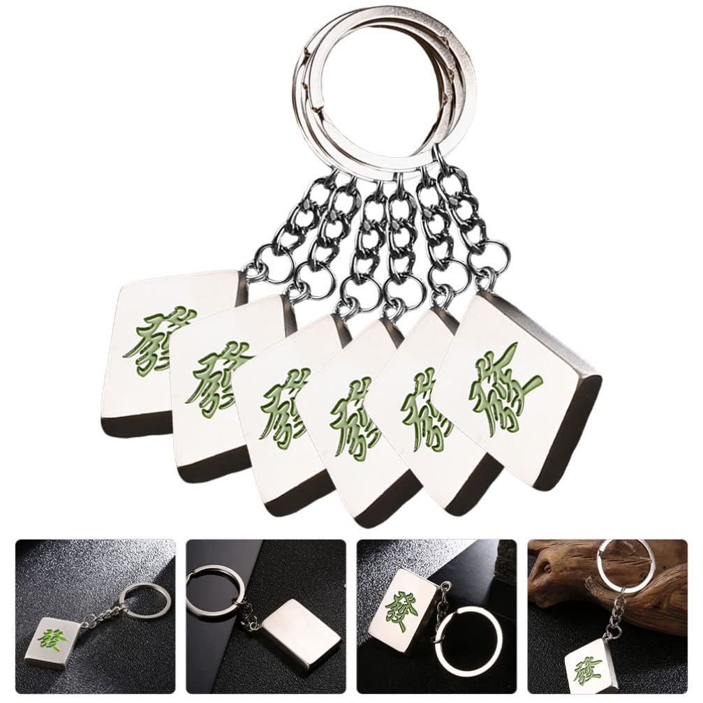 6pcs Mahjong Keychain Set for Couples and Feng Shui Lovers