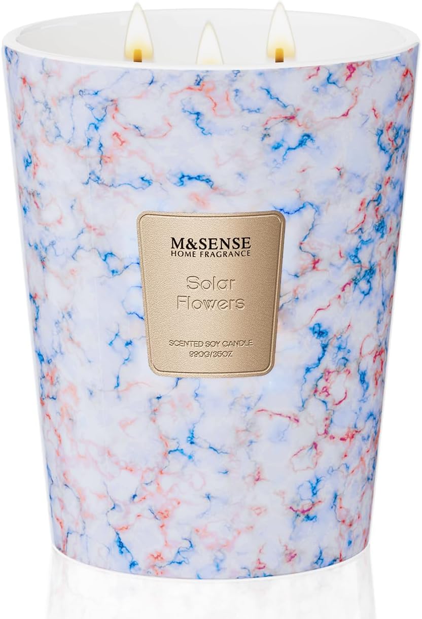MSENSE SolarFlowers Scented Jar Candle 35 Oz 150 Hours