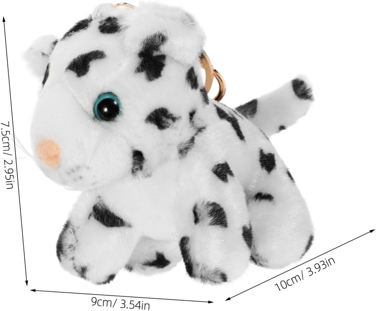 Amosfun 2pcs Plush Keychain Snow Leopard Luggage Pendant