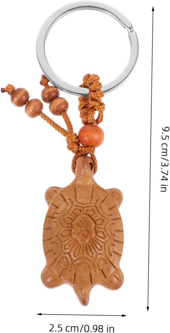 SOIMISS Wooden Turtle Keychain Car Accessory