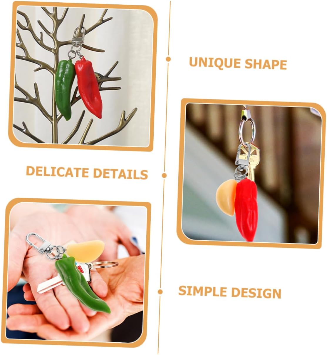Chili Keychain Stylish Keychain for Car Keys and Bags