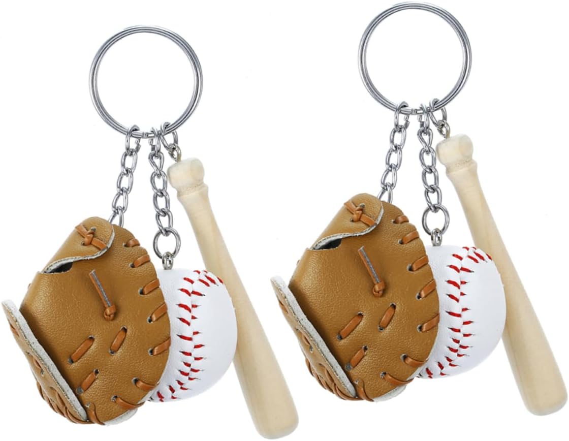 HANABASS Baseball Theme Keyring Pack 4 Pcs