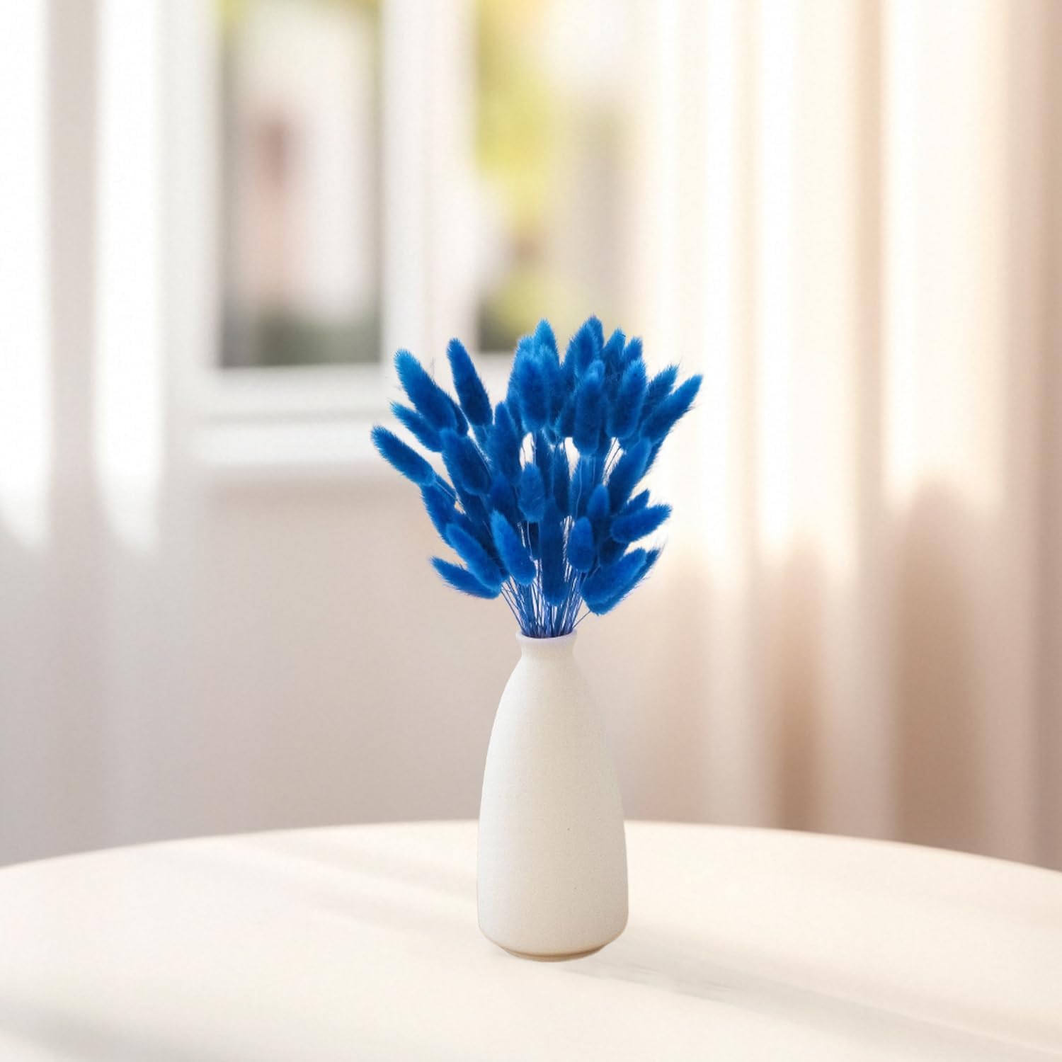 60PCS Blue Dried Bunny Tail Grass for Home Decor