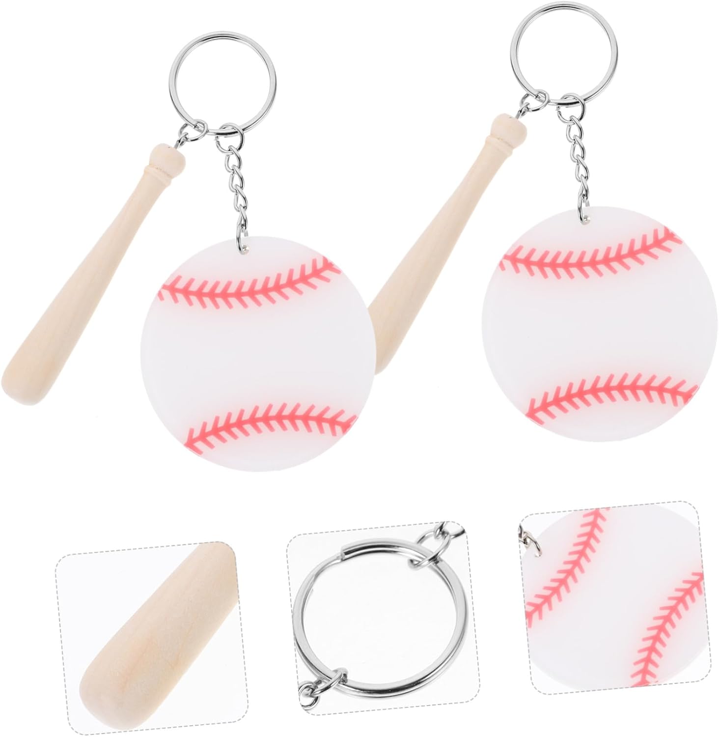 18Pcs Baseball Keychains for Boys and Sports Enthusiasts
