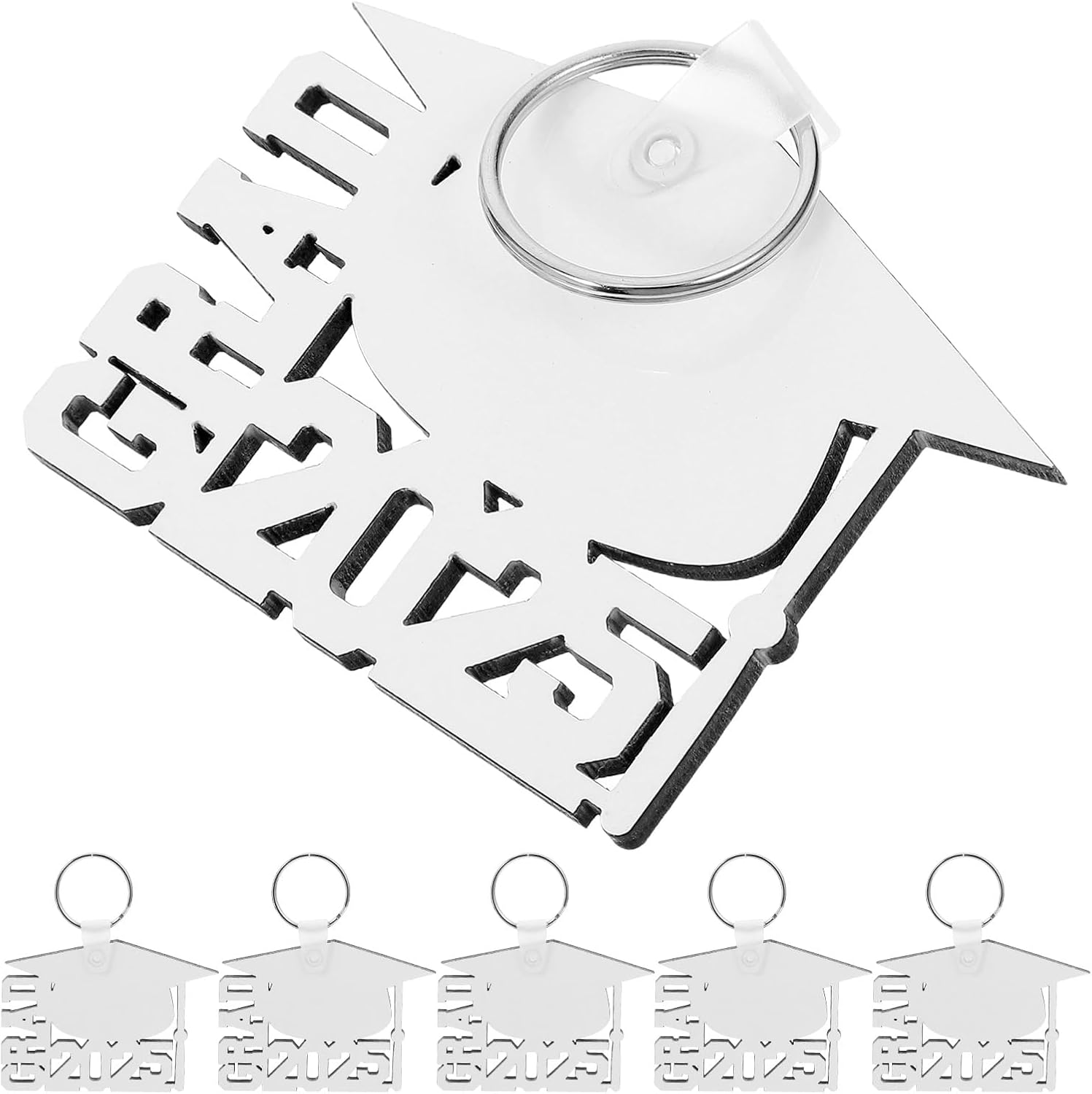LOGOFUN 6PCS 2025 Graduation Keychains