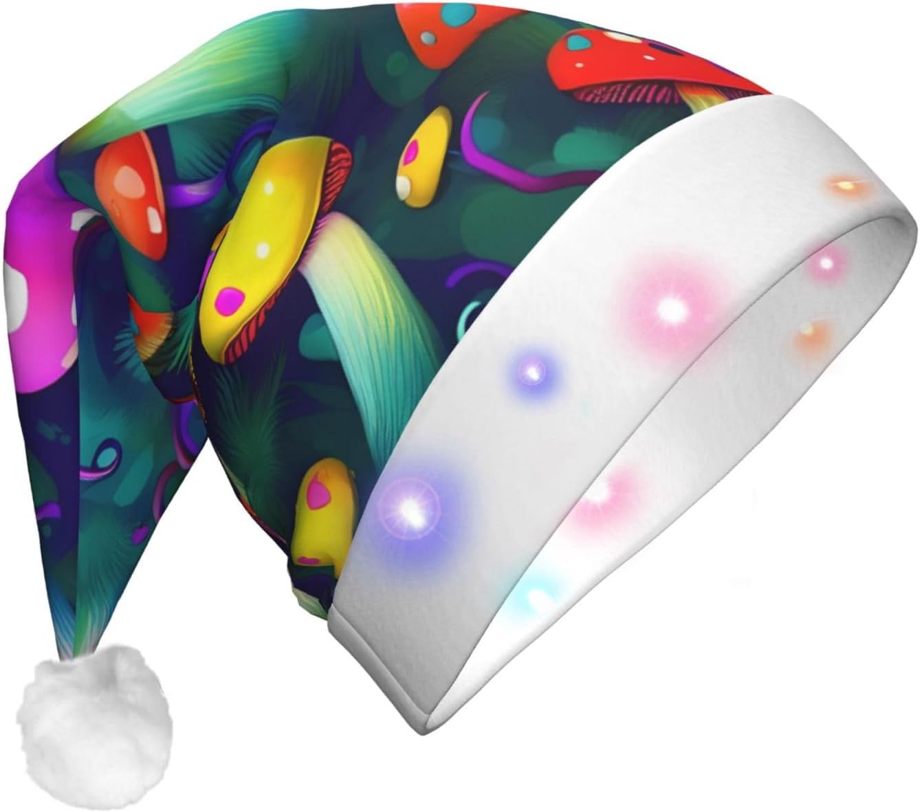 Bright Mushrooms Christmas Hat with LED Lights