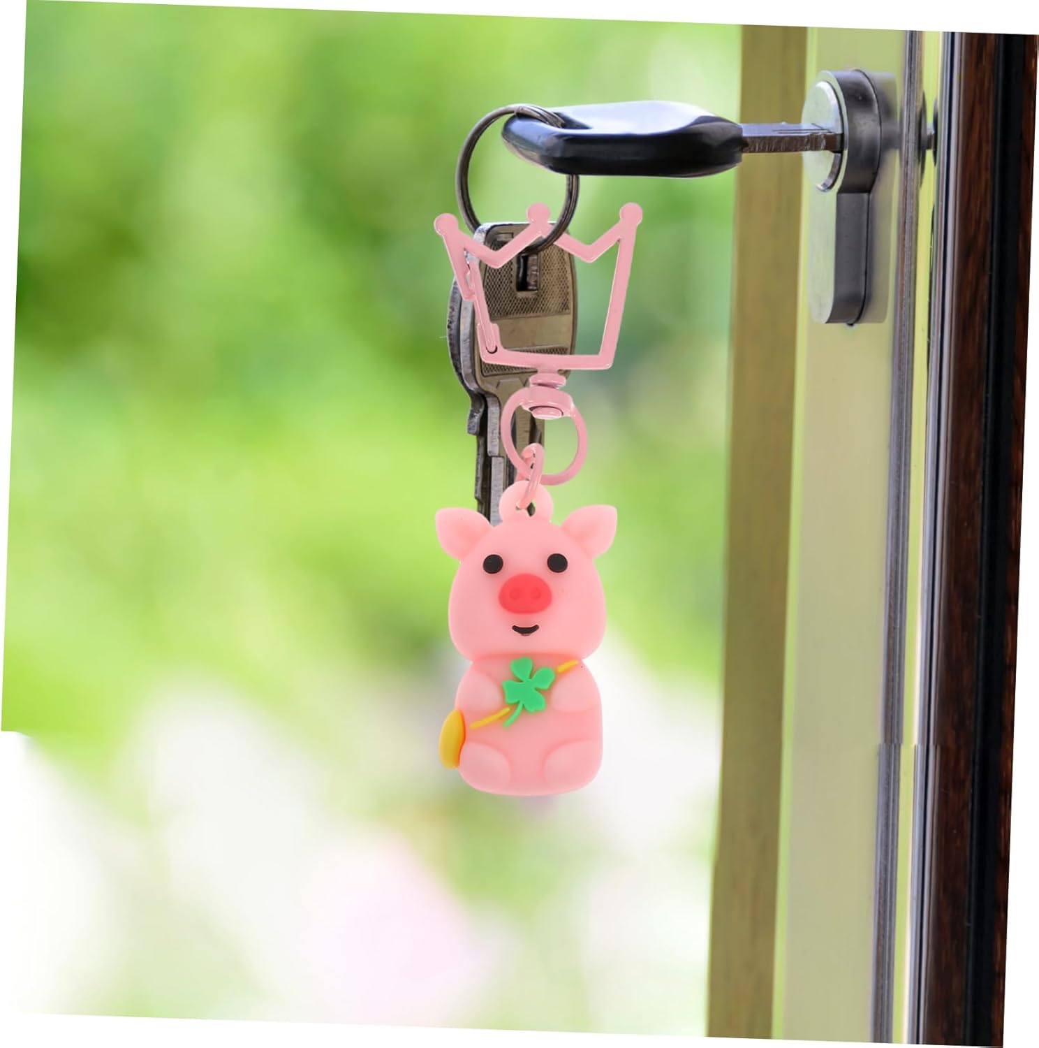 HEALLILY 20pcs Pink Pig Keychains Four Leaf Clover Pendant Party Favors