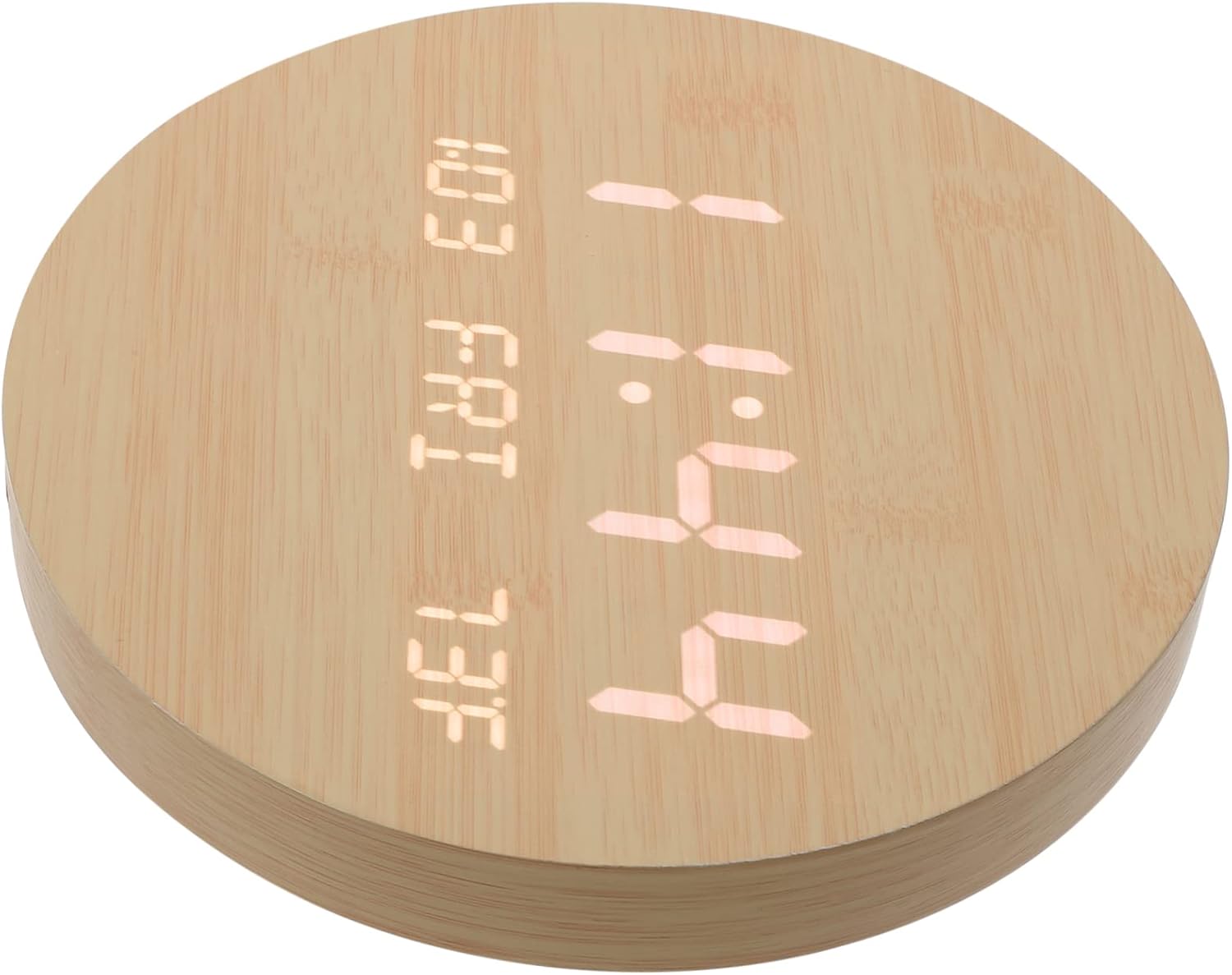 1pc Multifunctional LED Wooden Alarm Clock with Mirror