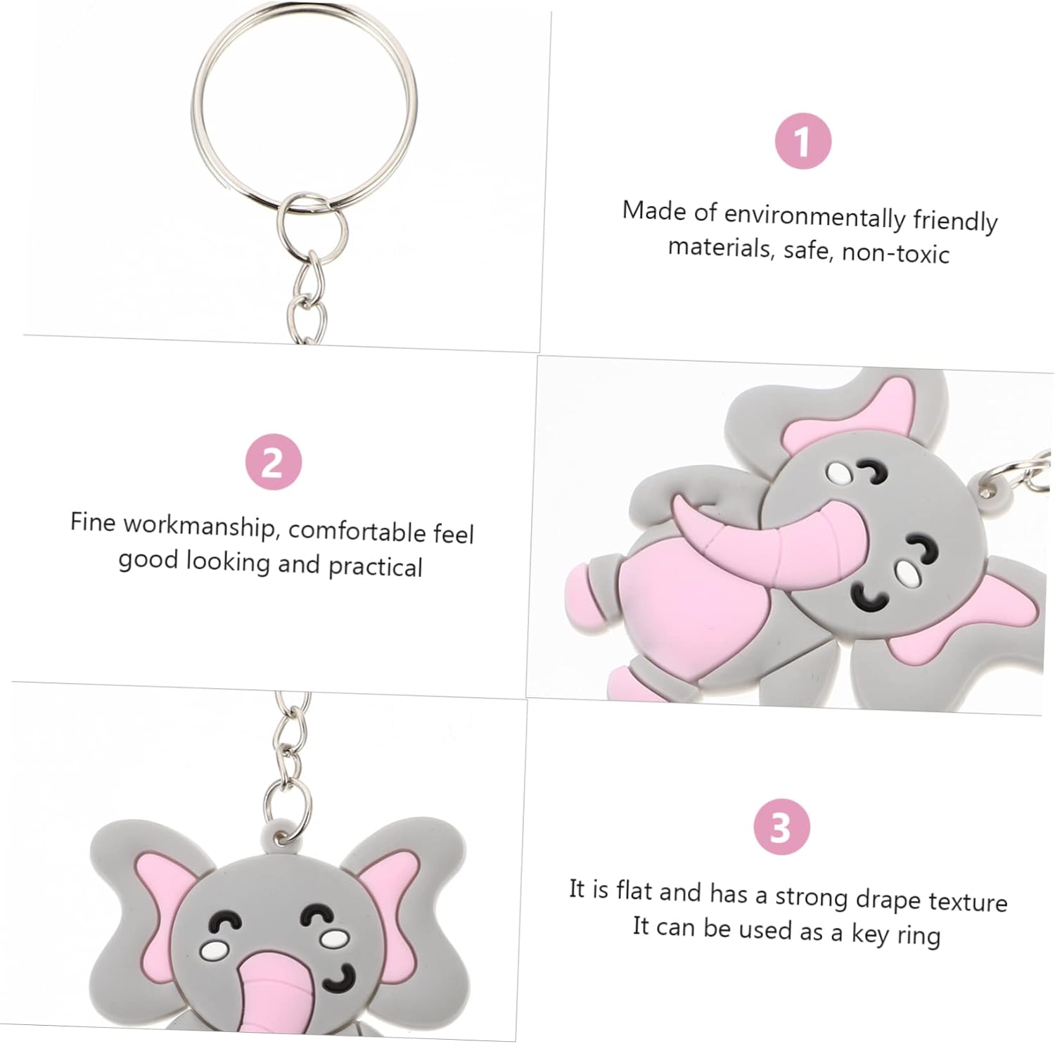 50pcs Cute Elephant Keychain Bag Pendant