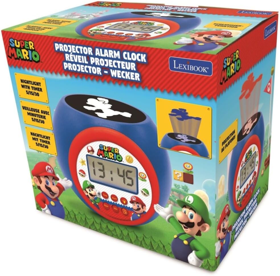 LEXiBOOK Super Mario Projector Alarm Clock