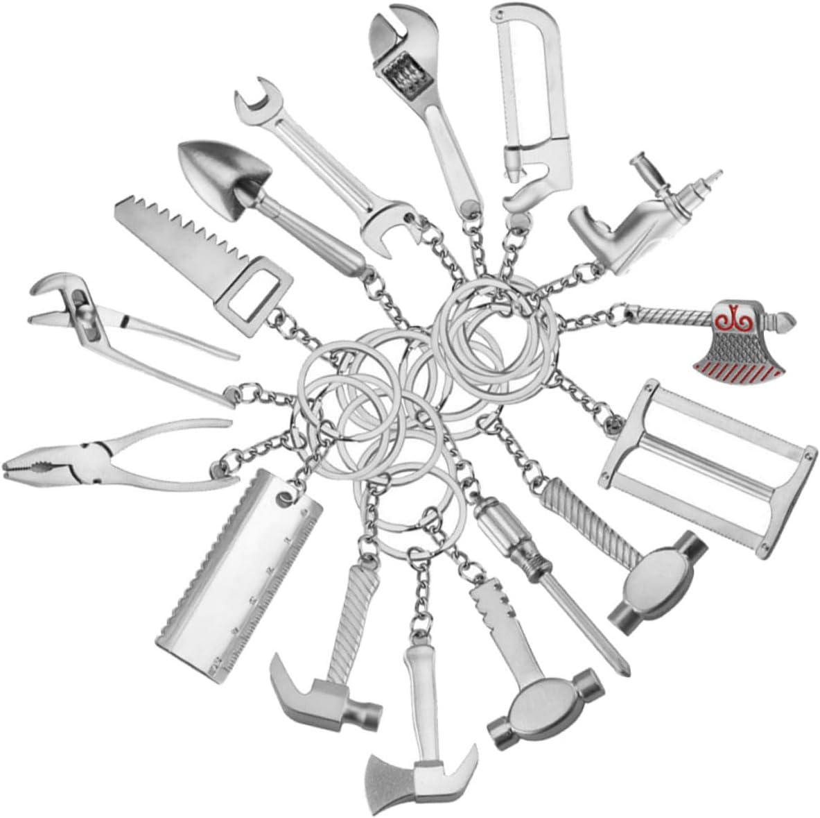 20pcs Creative Tool Keychain Pendants for Bags and Cars