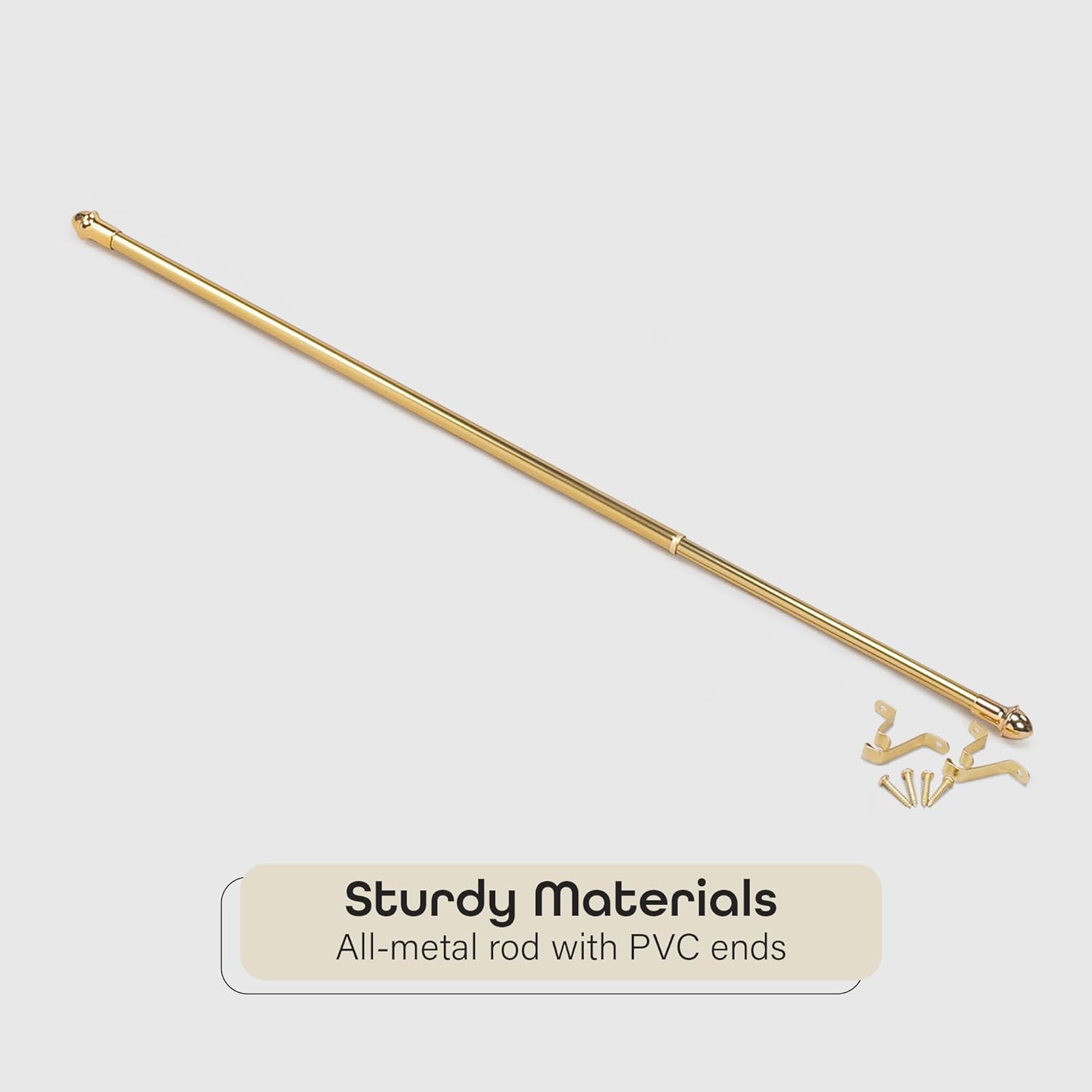 ACHIM Fantasia Cafe Window Rod 18-28 Brass Decorative Rod