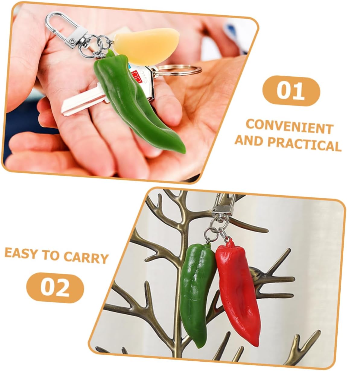 Chili Keychain Key Ring for Car Keys Fashion Decor
